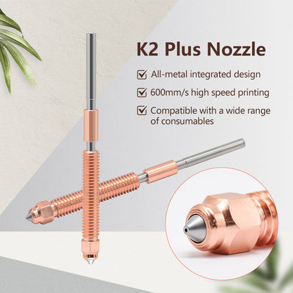 Creativity K2 Plus Nozzles 0.2/0.4/0.6/0.8mm All-metal Hardened Steel Quick-Swap Nozzle For K2 Plus 3D Printer Accessories