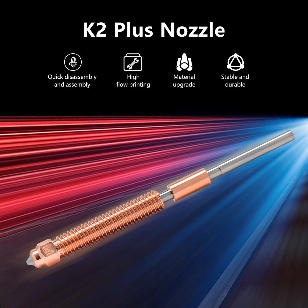 Creativity K2 Plus Nozzles 0.2/0.4/0.6/0.8mm All-metal Hardened Steel Quick-Swap Nozzle For K2 Plus 3D Printer Accessories