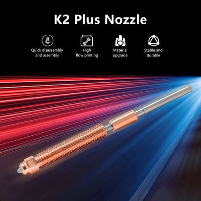 Creativity K2 Plus Nozzles 0.2/0.4/0.6/0.8mm All-metal Hardened Steel Quick-Swap Nozzle For K2 Plus 3D Printer Accessories