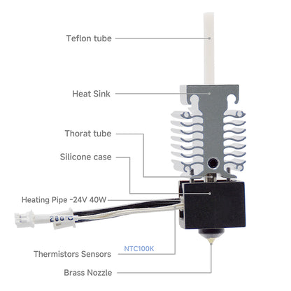 Hotend Update Kit Ender 3 V3 SE Heating Block Kit Stainless Steel Throat High Temperature Print Head for Ender3 V3 Se 3D Printer