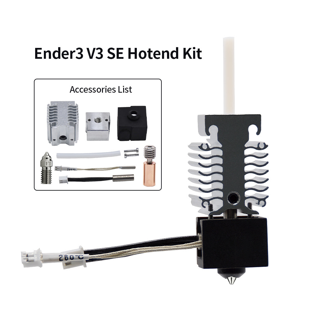 Hotend Update Kit Ender 3 V3 SE Heating Block Kit Stainless Steel Throat High Temperature Print Head for Ender3 V3 Se 3D Printer